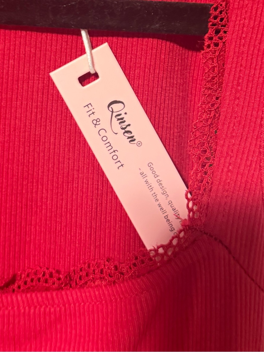 Red Ribbed Dress - Picture 4 of 4